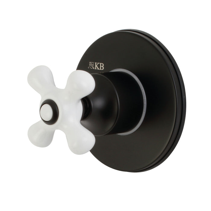 KS3030PX Single-Handle Wall Mount Three-Way Diverter Valve with Trim Kit, Matte Black