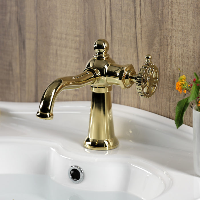 Fuller KS3542CG One-Handle 1-Hole Bathroom Faucet with Push Pop-Up Drain, Polished Brass