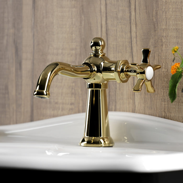 Hamilton KS3542NX One-Handle 1-Hole Bathroom Faucet with Push Pop-Up Drain, Polished Brass