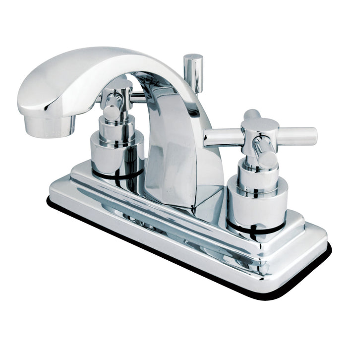 Elinvar KS4641EX Double-Handle 3-Hole Deck Mount 4-Inch Centerset Bathroom Faucet with Brass Pop-Up, Polished Chrome