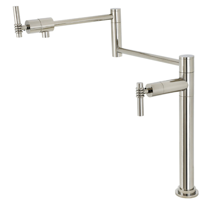 Milano KS4706ML Single-Hole Deck Mount Pot Filler, Polished Nickel