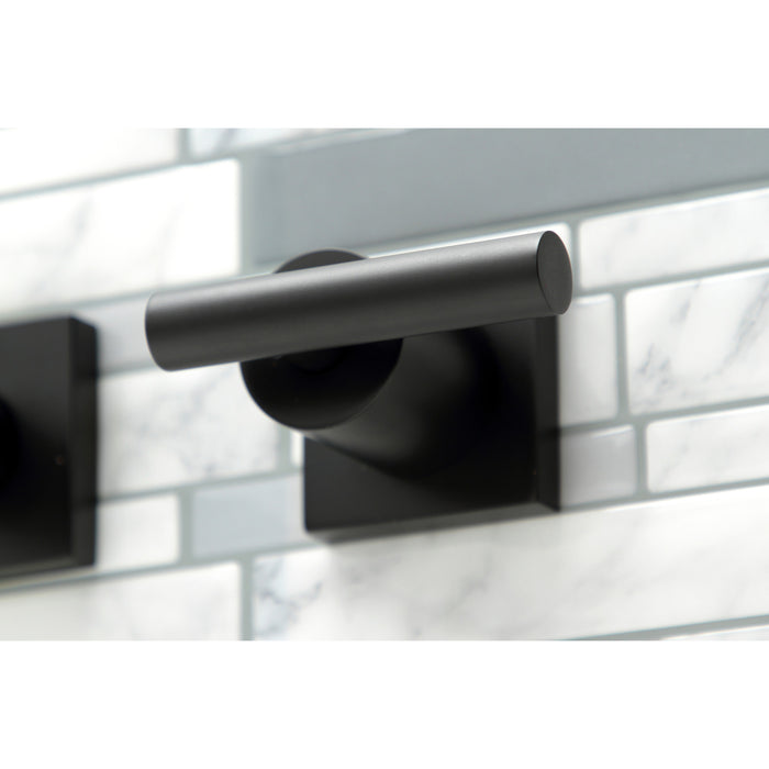 Manhattan KS6040CML Two-Handle 3-Hole Wall Mount Roman Tub Faucet, Matte Black