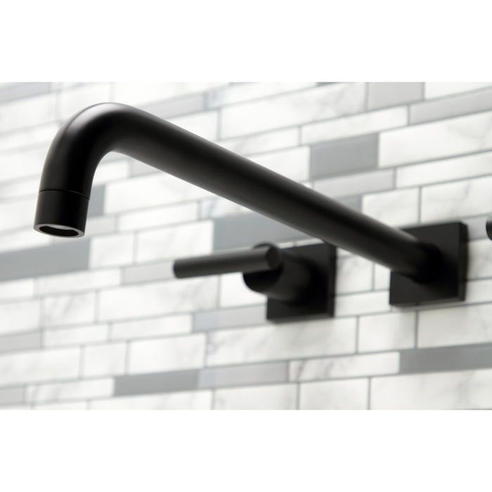 Manhattan KS6040CML Two-Handle 3-Hole Wall Mount Roman Tub Faucet, Matte Black