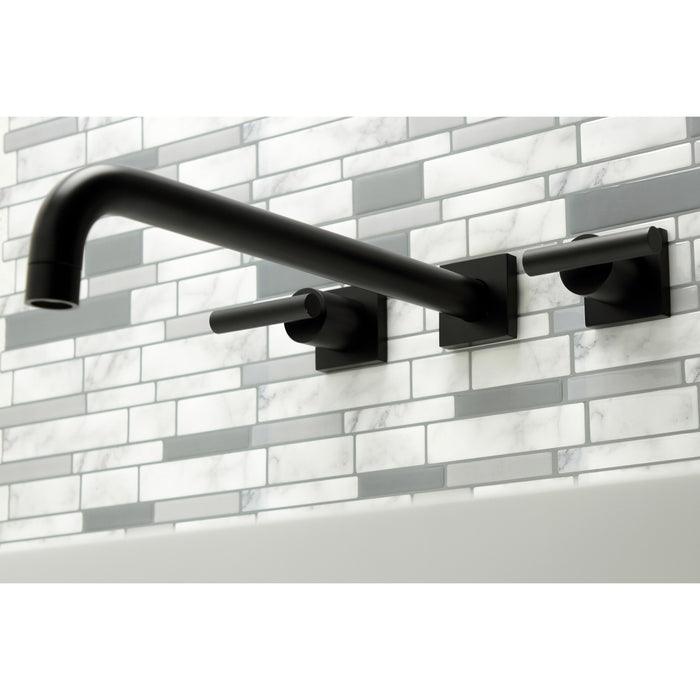 Manhattan KS6040CML Two-Handle 3-Hole Wall Mount Roman Tub Faucet, Matte Black