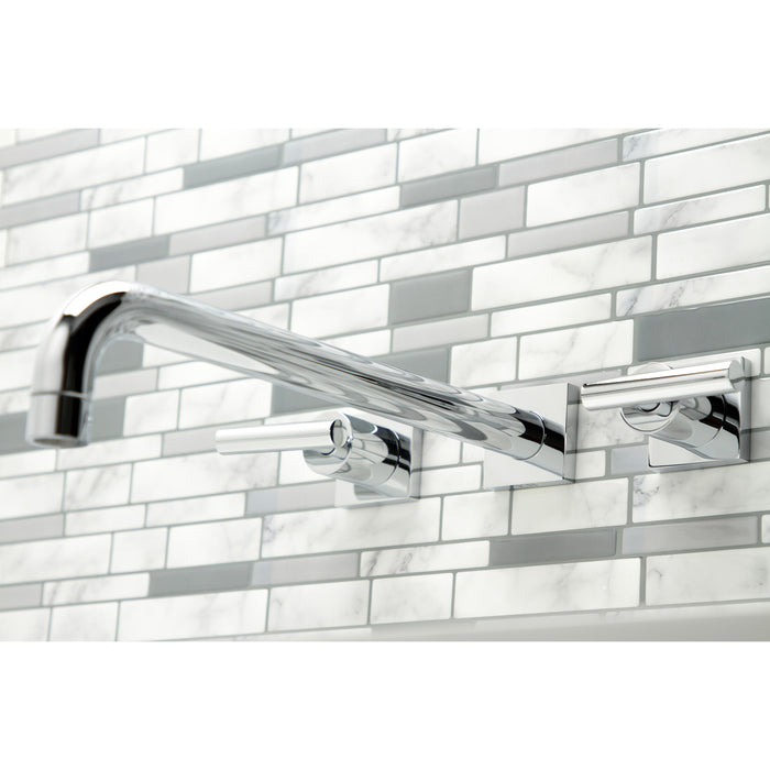 Manhattan KS6041CML Two-Handle 3-Hole Wall Mount Roman Tub Faucet, Polished Chrome