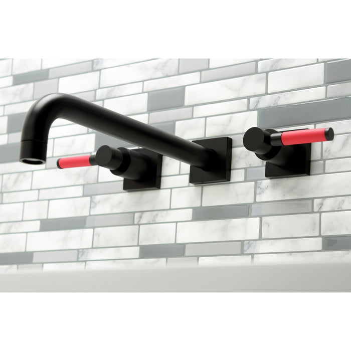 Kaiser KS6050DKL Two-Handle 3-Hole Wall Mount Roman Tub Faucet, Matte Black