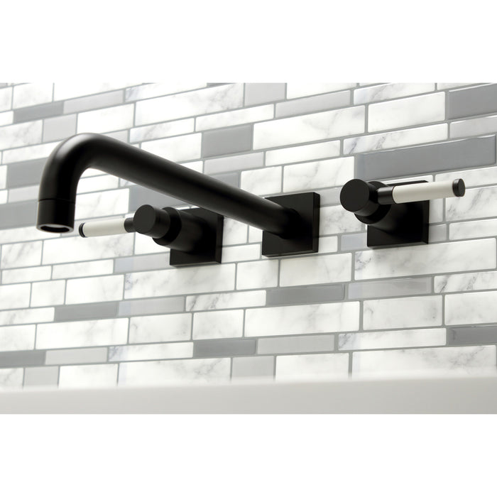 Kaiser KS6050DKL Two-Handle 3-Hole Wall Mount Roman Tub Faucet, Matte Black