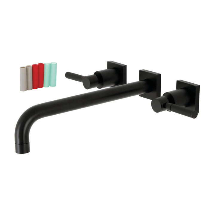 Kaiser KS6050DKL Two-Handle 3-Hole Wall Mount Roman Tub Faucet, Matte Black