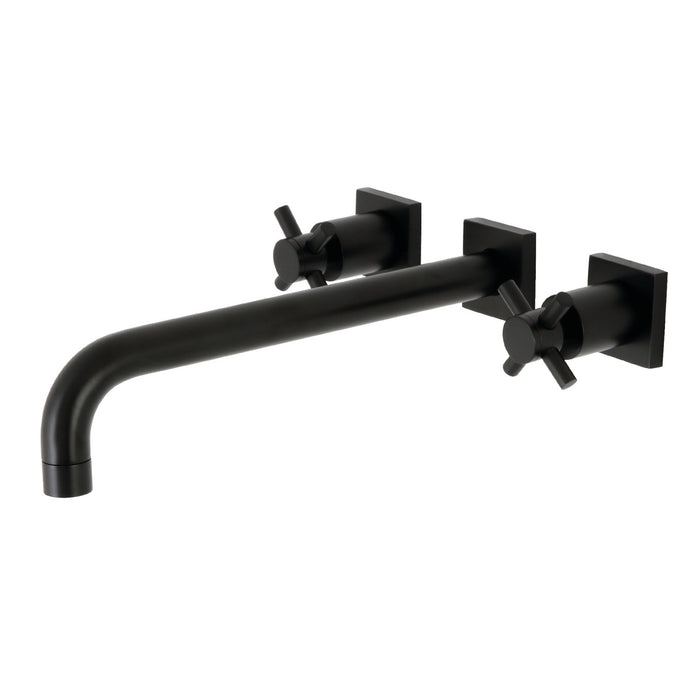 Concord KS6050DX Two-Handle 3-Hole Wall Mount Roman Tub Faucet, Matte Black