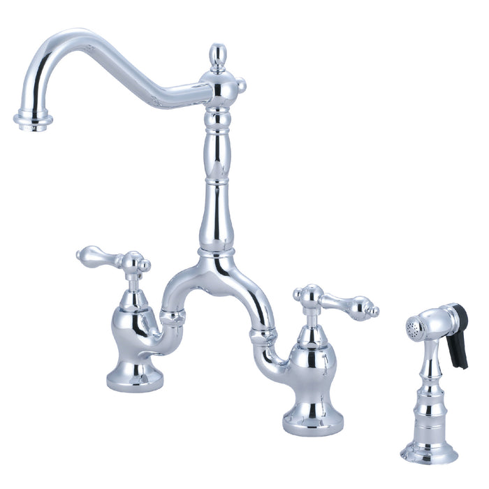 Unlacquered Brass Bridge Kitchen Faucet, Curved Legs, Flat Cross Handles,  Laundry Faucet -  Canada