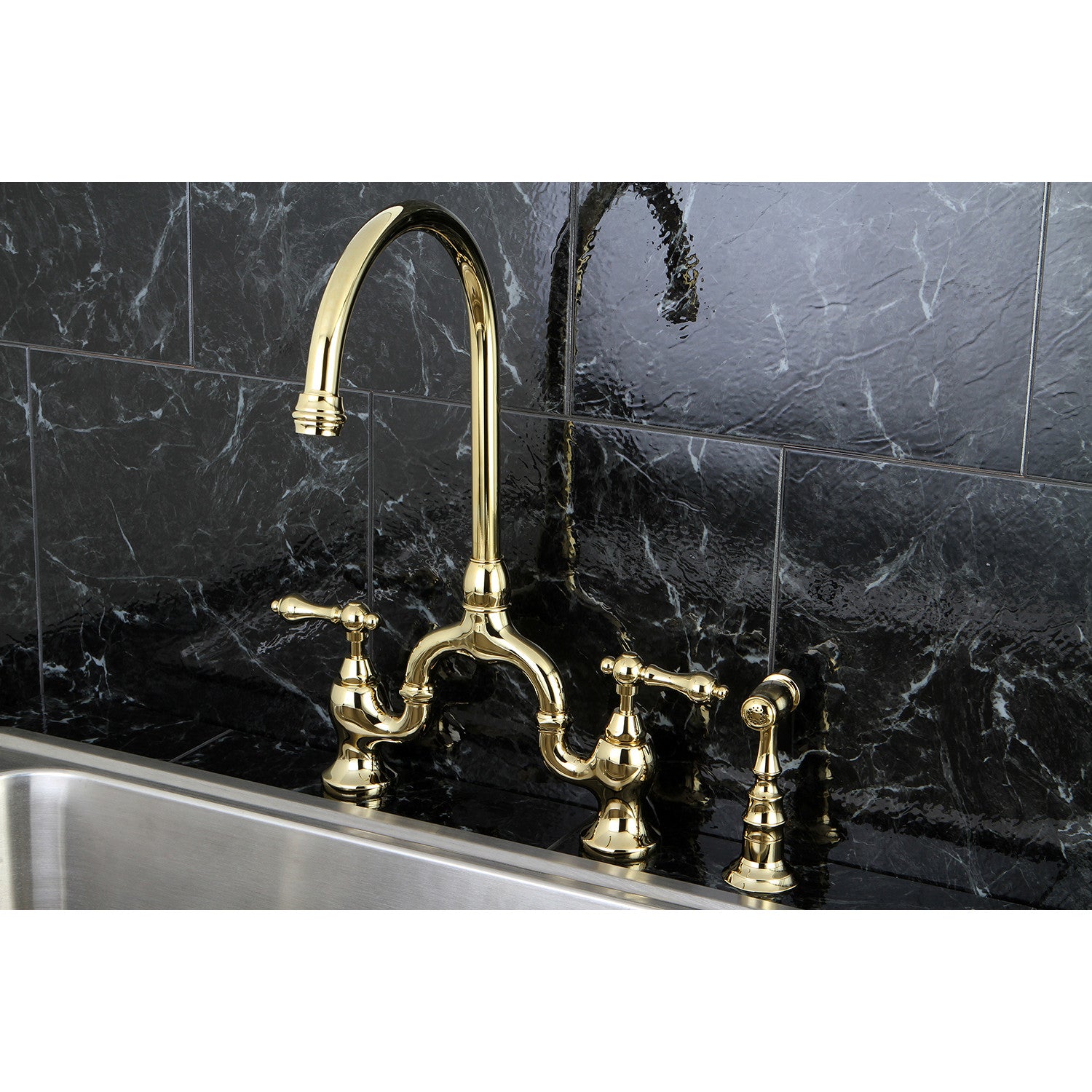 Kingston Brass English Country Bridge Faucet with Accessories