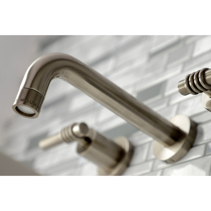 Milano KS8128ML Two-Handle 3-Hole Wall Mount Bathroom Faucet, Brushed Nickel