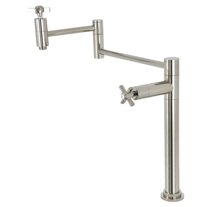 Millennium KS8706ZX Two-Handle 1-Hole Deck Mount Pot Filler, Polished Nickel