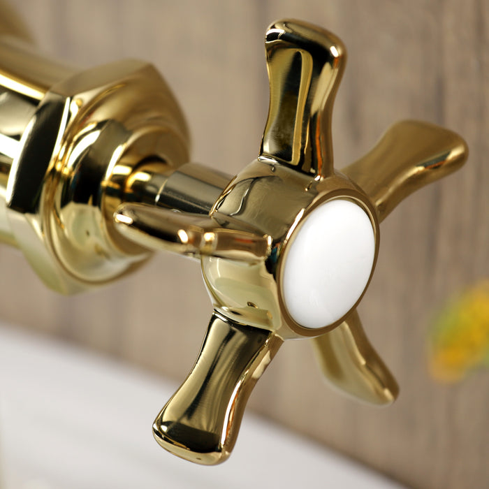 Hamilton KSD3542NX One-Handle 1-Hole Bathroom Faucet with Deck Plate and Push Pop-Up Drain, Polished Brass