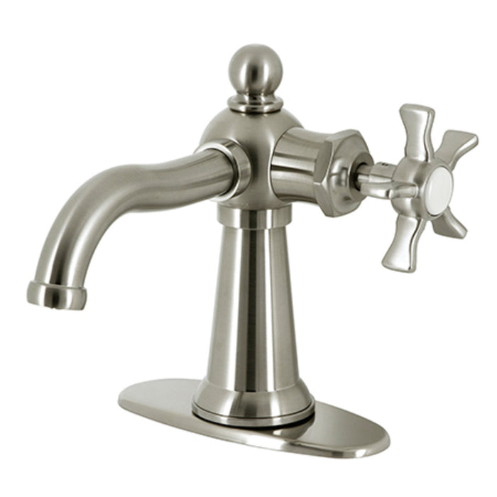 Hamilton KSD3548NX One-Handle 1-Hole Bathroom Faucet with Deck Plate and Push Pop-Up Drain, Brushed Nickel