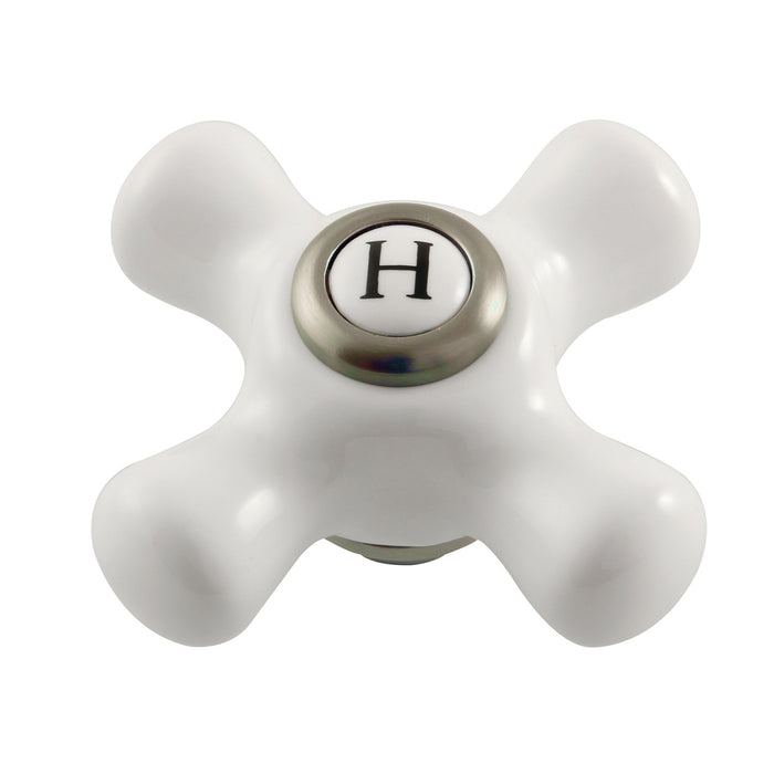 Kingston KSH266PXSNH Hot Porcelain Cross Handle, Brushed Nickel