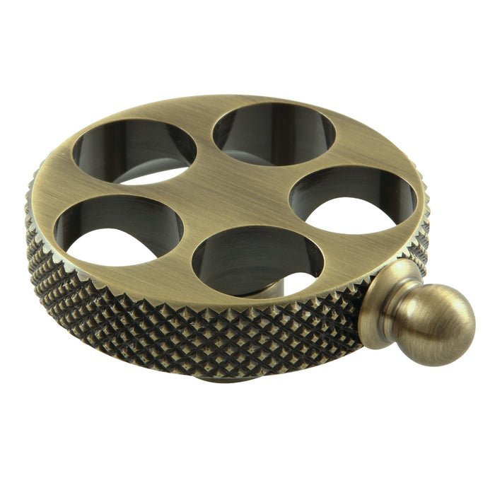 Webb KSH2963RKX Brass Knurled Wheel Handle, Antique Brass