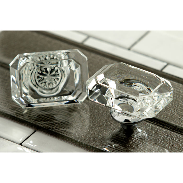 KSH4461WQL Crystal Rectangular Knob Handle, Polished Chrome