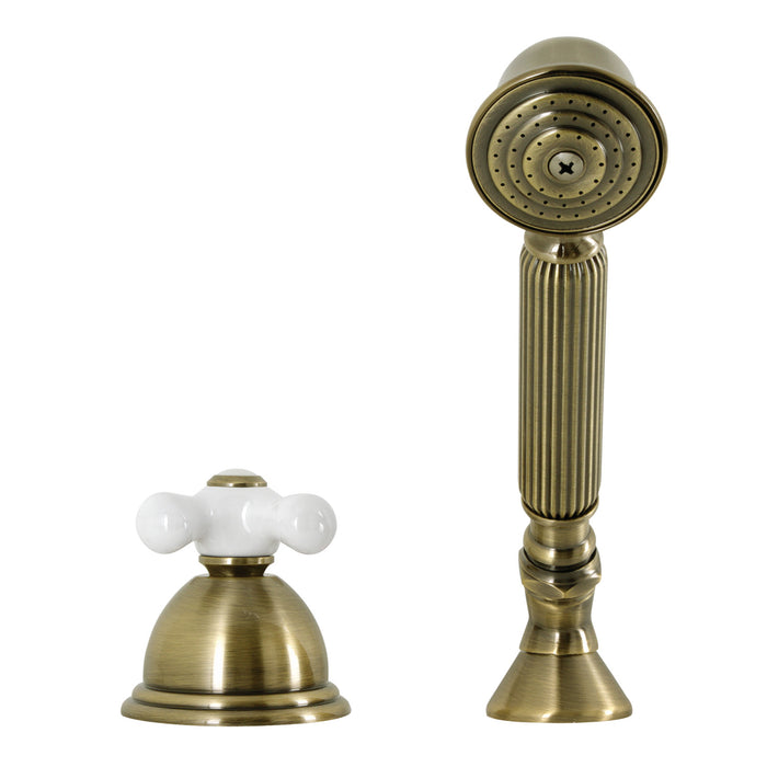 Vintage KSK3353PXTR Deck Mount Hand Shower with Diverter for Roman Tub Faucet, Antique Brass