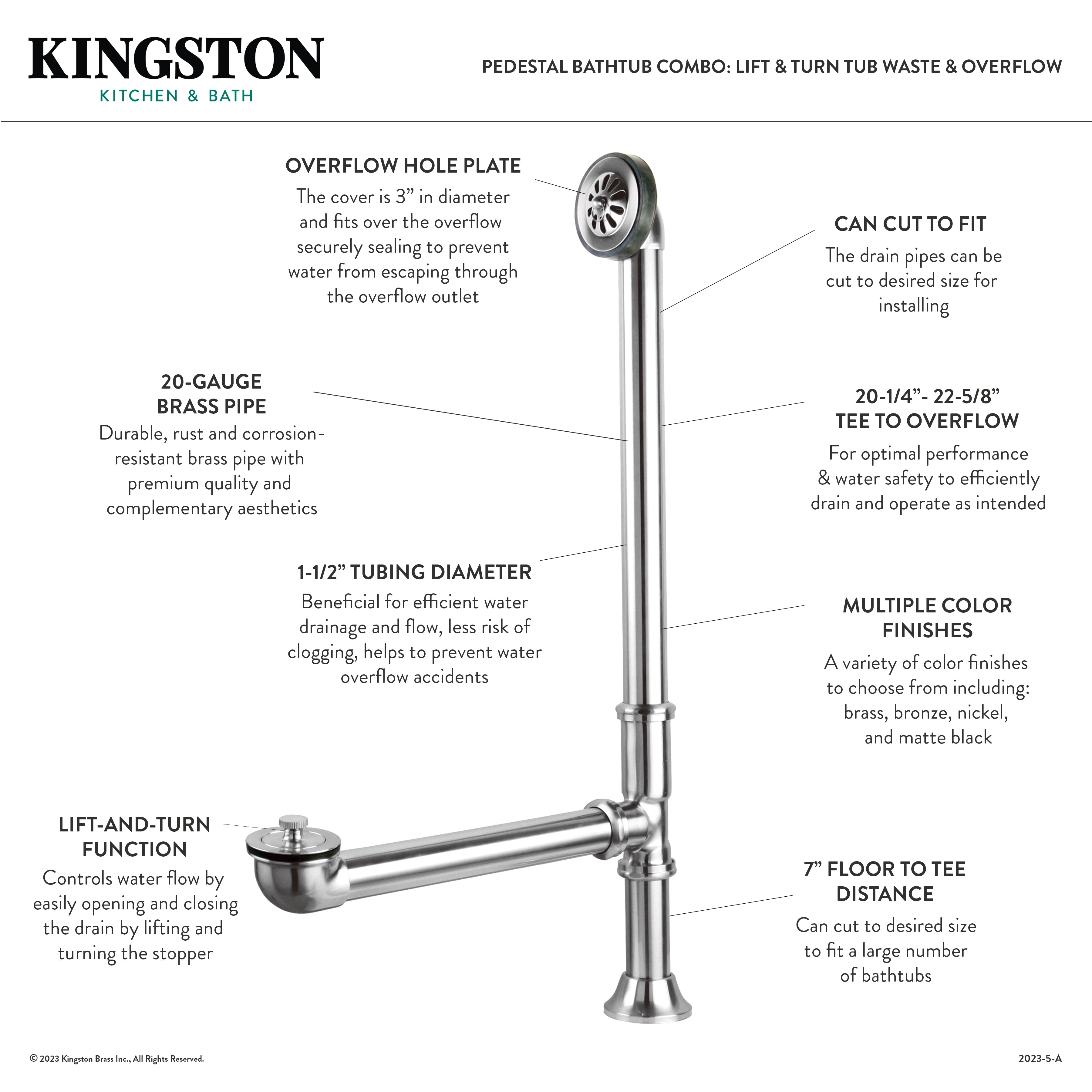 Kingston Brass Aqua Eden KT7PE672824B1 67-Inch Acrylic Double