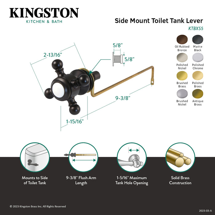 Buckingham KTBXS3 Side Mount Toilet Tank Lever, Antique Brass