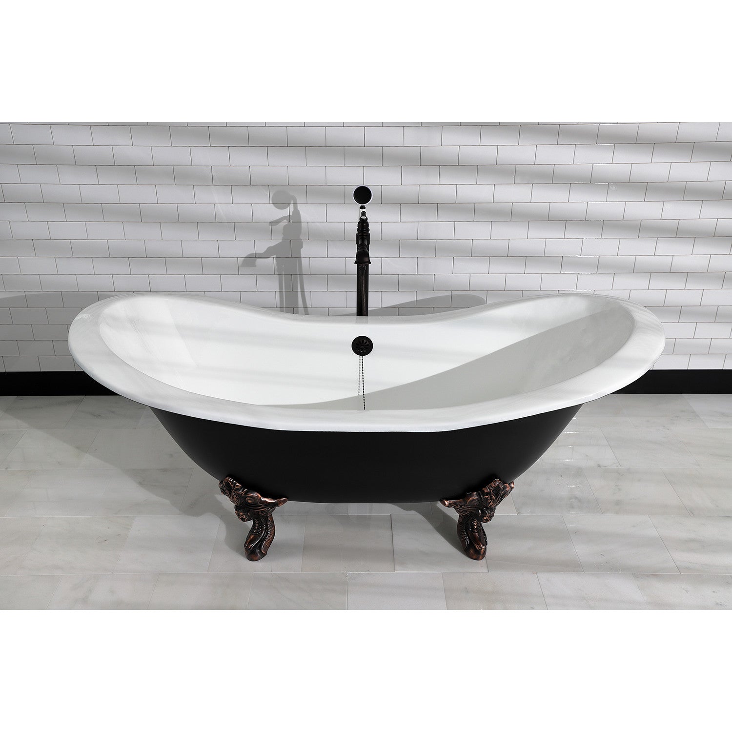 Kingston Brass Aqua Eden 72 x 31 White/Oil Rubbed Bronze Cast Iron D – US  Bath Store