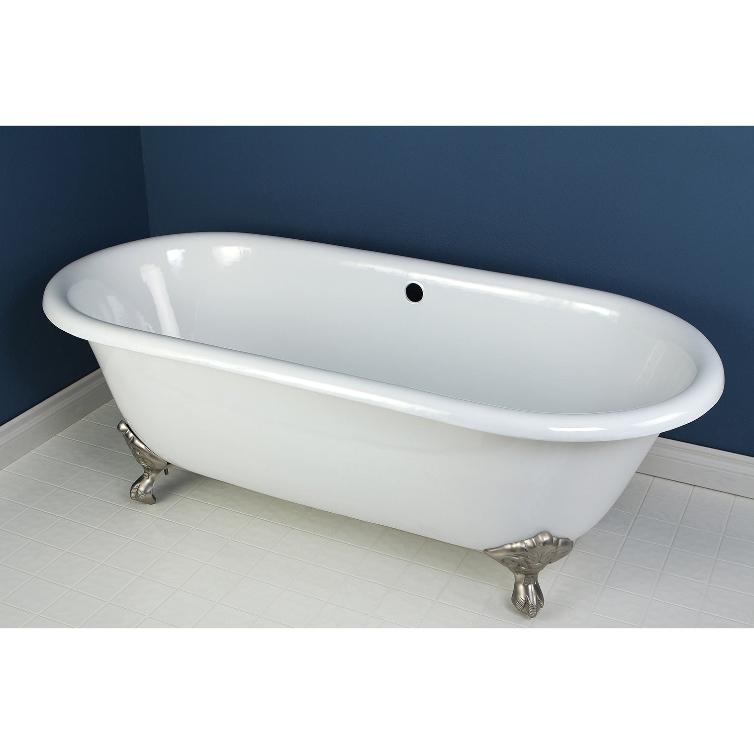 Kingston Brass Aqua Eden VCTND663013NB8 66-Inch Cast Iron Double Ended  Clawfoot Tub (
