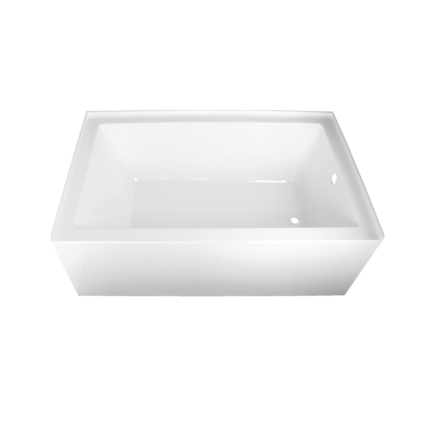 Aqua Eden VTAP603622R 60-Inch Acrylic 3-Wall Alcove Tub with Right Hand  Drain Hole, White